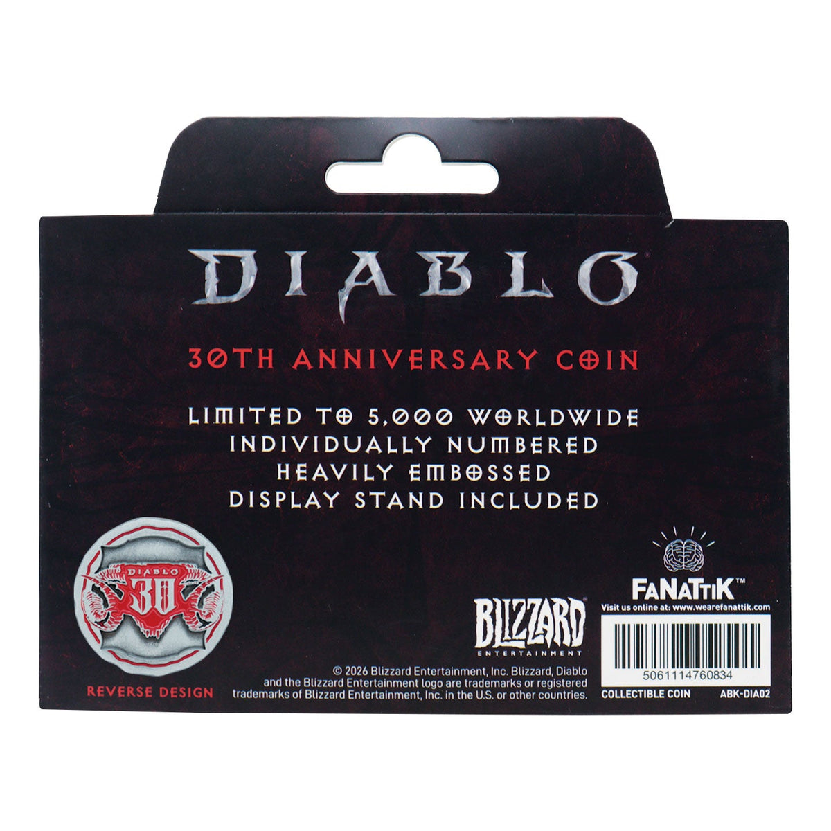 Diablo - Limited Edition 30th Anniversary Presentation Coin Replica Coin - Tophatter Daily Deals