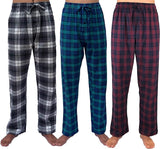 3-Pack Men's 100% Cotton Flannel Pajama Pants Men's Bottoms - Tophatter Daily Deals