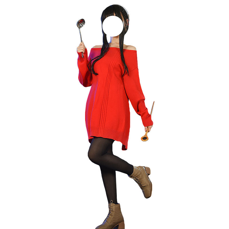 SPY X FAMILY Yor Forger Famliy Red Sweater Cosplay Costume Costume - Tophatter Daily Deals