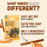 Plain Beef Meat Sticks - 100% Grass-Fed & Finished Health & Wellness - Tophatter Daily Deals