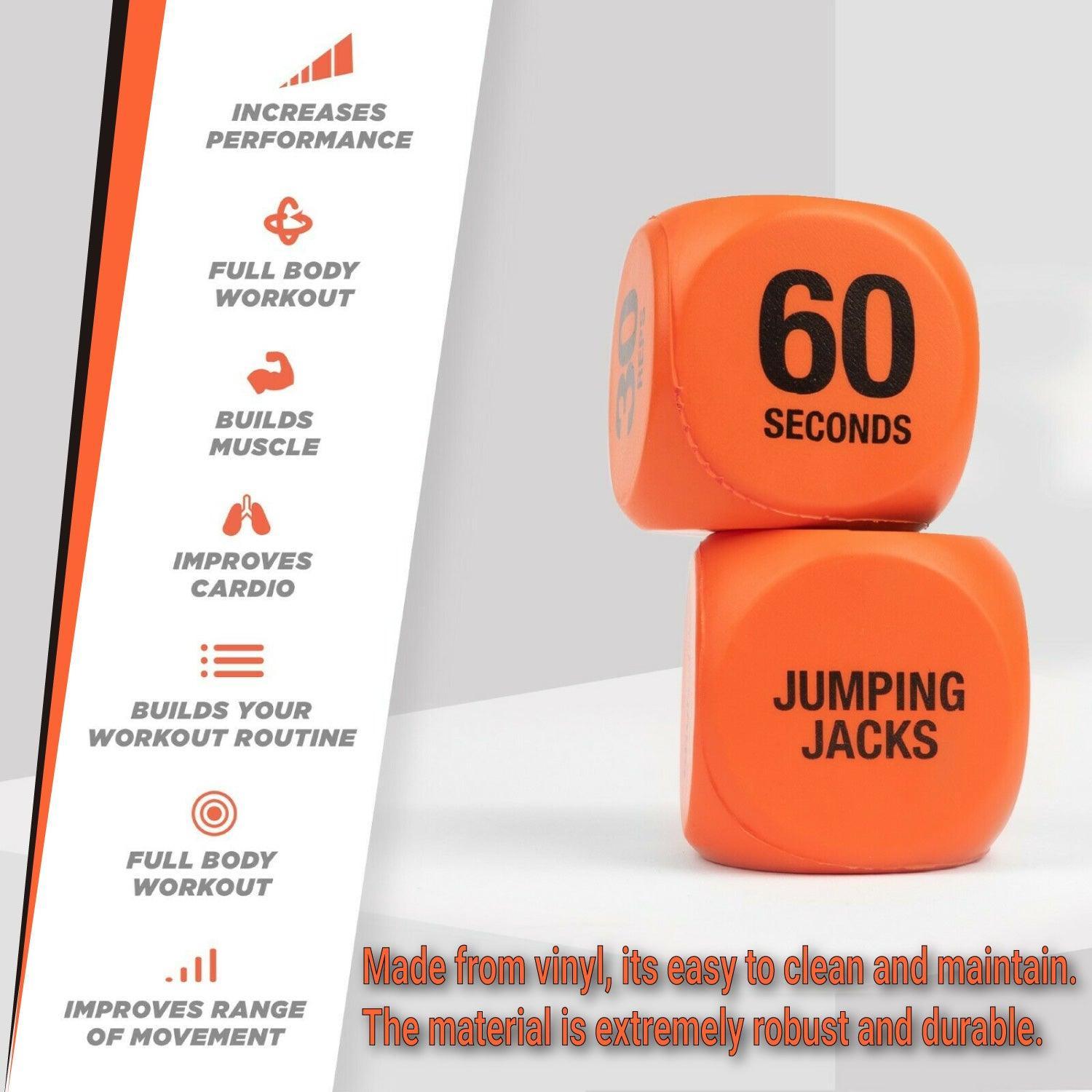 Exercise Dice – Switch Up Training Routines, Workout Fun – Fitness Decision Dice – HIIT and Exercises – Home and Gym – Orange Exercise & Fitness - Tophatter Daily Deals