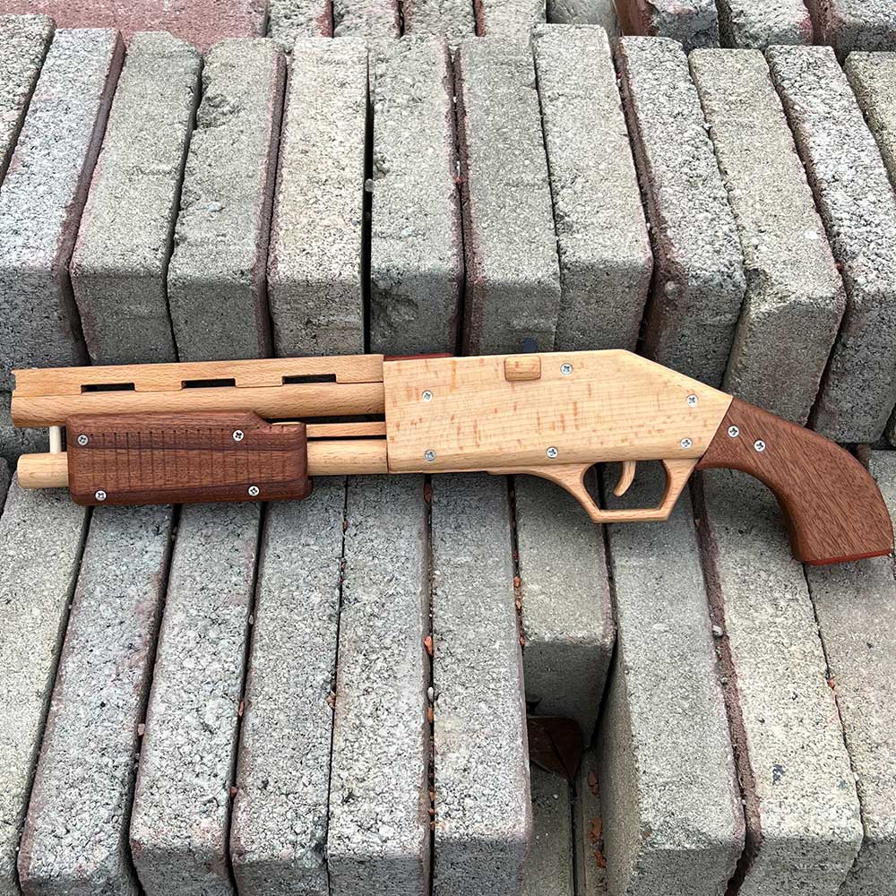 Assembled M37 Shotgun Rubber Band Wooden Replica Gun - Tophatter Daily Deals