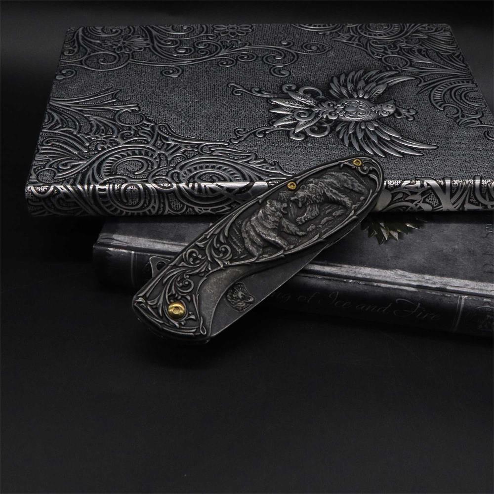Brown Bear 3D Relief Folding Knife - Tophatter Daily Deals