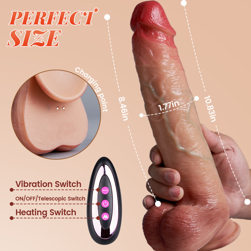 Acmejoy Thrusting Thick Long Lifelike Vibrating Dildo Huge Size 10.83 Inch - Tophatter Daily Deals