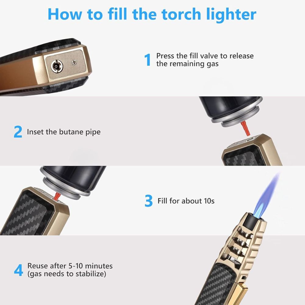 Windproof Torch Lighter Culinary Torch Fall 2025 Gift - Tophatter Daily Deals