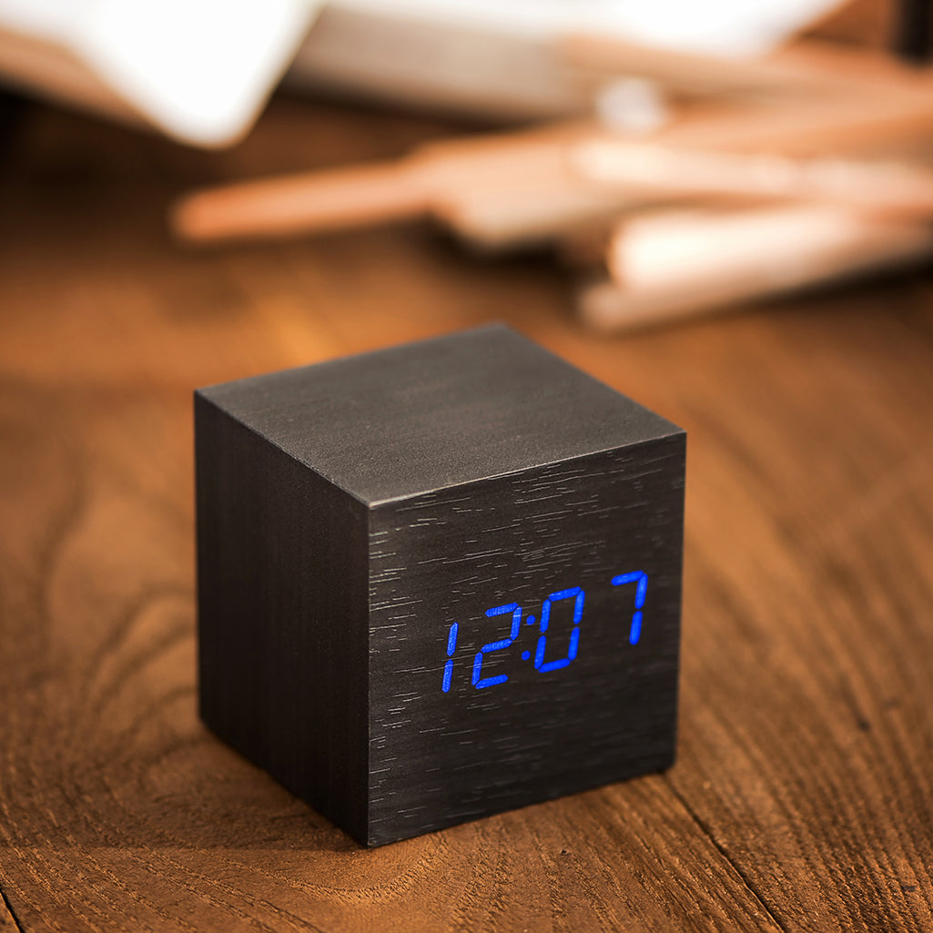 Wood Cubee Alarm Clock Alarm Clock - Tophatter Daily Deals
