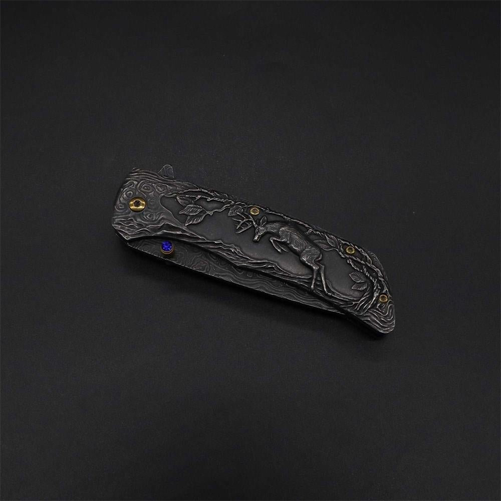 3D Sculpture Reindeer Folding Knife - Tophatter Daily Deals