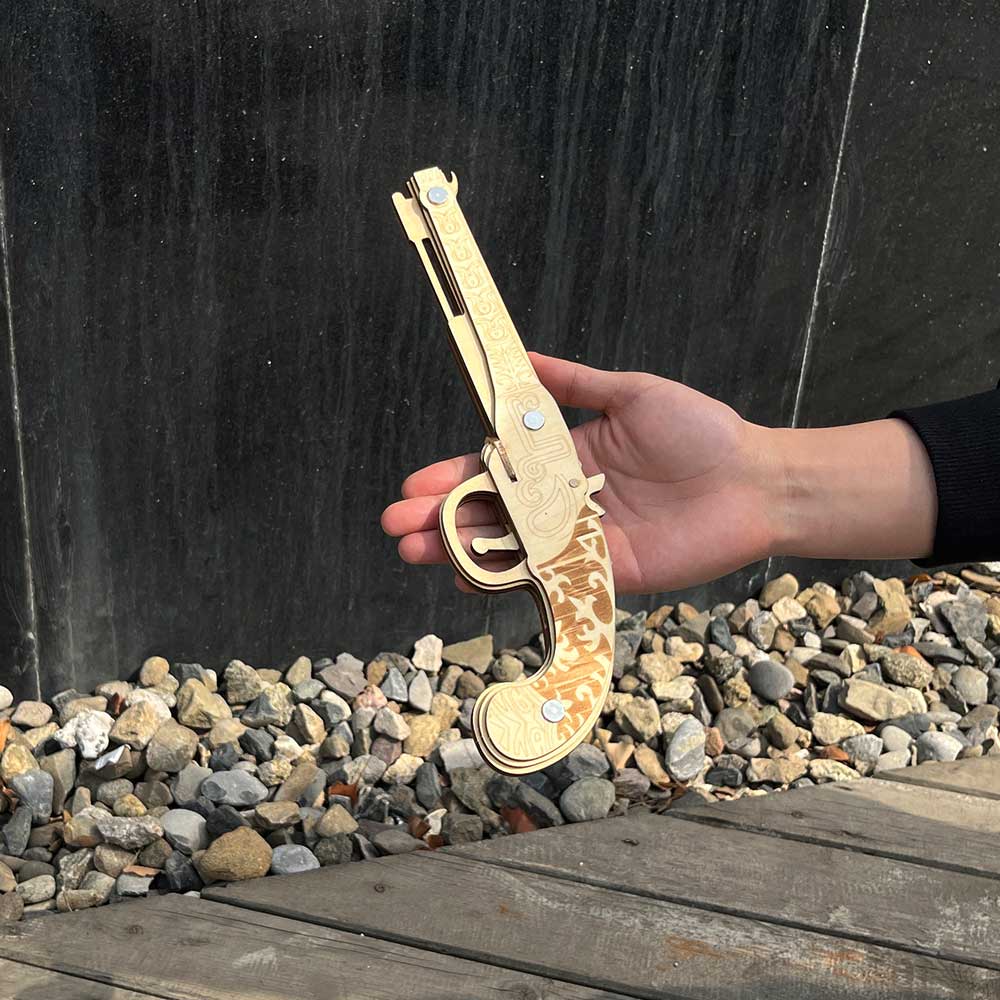 Assembled Firelock Wooden Rubber Band Gun Model Kit - Tophatter Daily Deals