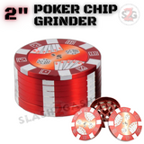 2" Casino Poker Chips Tobacco Herb Grinder - 3 pieces METAL Smoking Accessories - Tophatter Daily Deals
