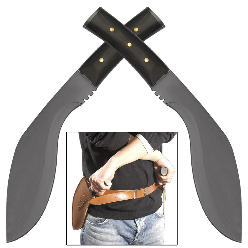 2-Piece Panawal Kukri Machete Set - TOPHATTER'S ARMORY DEALS Collectible Weapons - Tophatter Daily Deals
