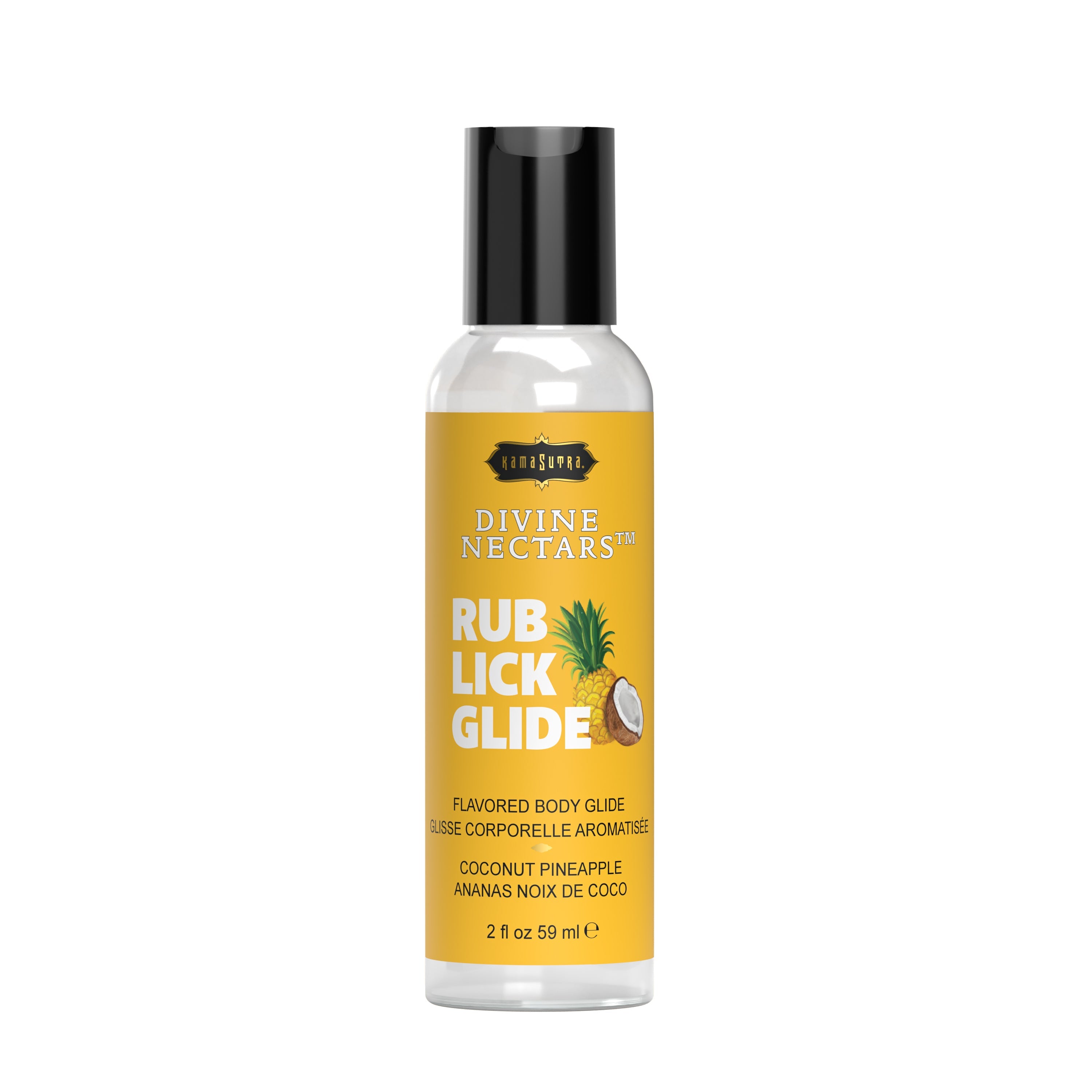 Divine Nectars Flavored Body Glide 2 fl oz Coconut Pineapple Water Based Flavored Body Glide - Tophatter Daily Deals