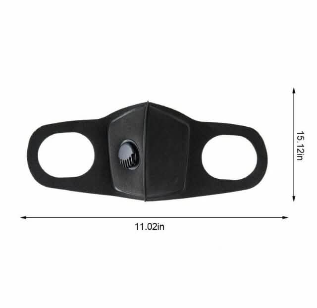 2-Pack Black Washable Face Mask with Breathing Valve Health & Wellness - Tophatter Daily Deals