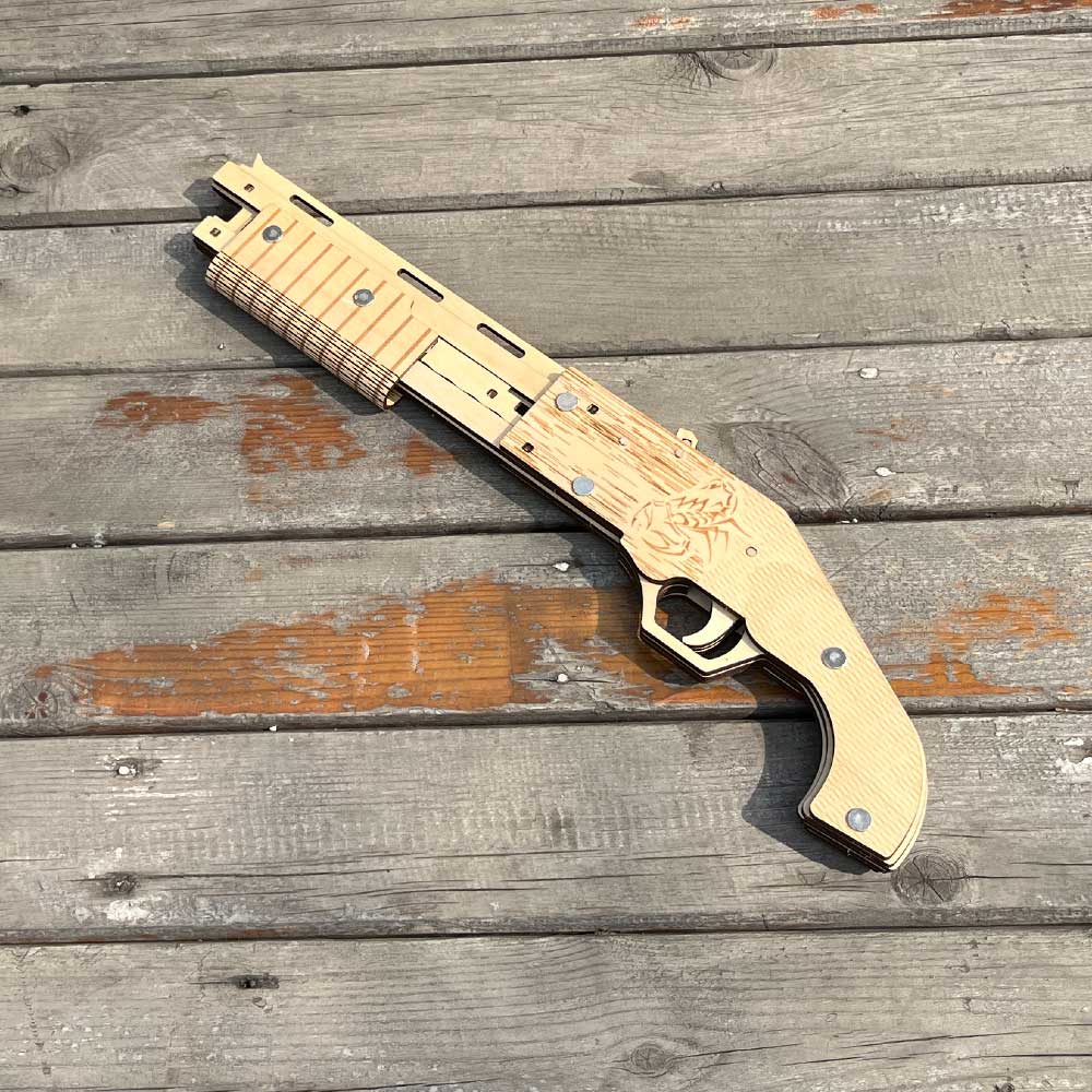 Wooden Mossberg Shotgun Rubber Band Gun Model Kit - Tophatter Daily Deals