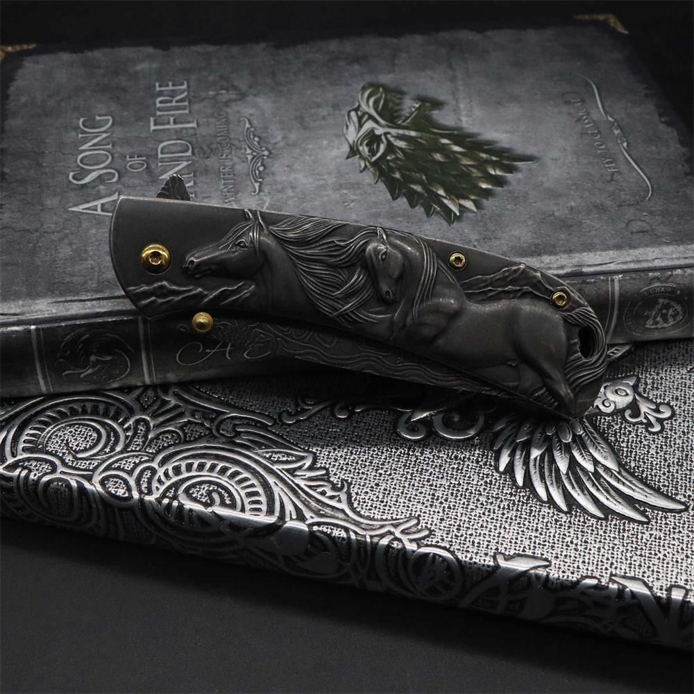 3D Horse Sculpture Folding Knife - Tophatter Daily Deals