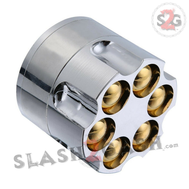 Revolver Bullet Herb Grinder Tobacco Mill - Large 2 Inch 3 piece Smoking Accessories - Tophatter Daily Deals