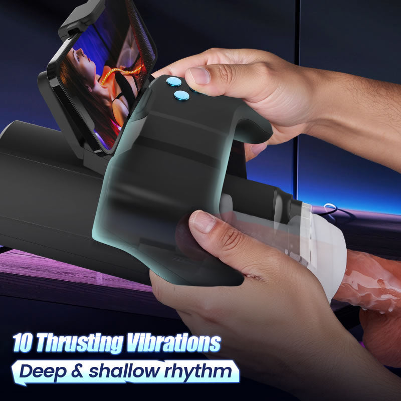 Turbo - Thrust 10-Mode Stroker – Interactive Gamepad Design with Adjustable Phone Stand Masturbation Cup - Tophatter Daily Deals