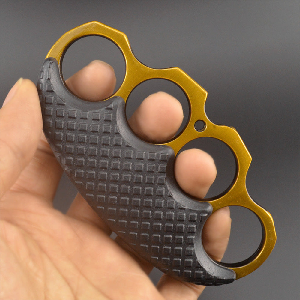 Self-Defense Broken Window Solid Brass Knuckle Duster Coffee Gold - Tophatter Daily Deals