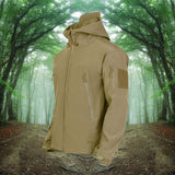 Waterproof Men's Outdoor Jacket - Military Cut, Poly Blend Khaki - Tophatter Daily Deals