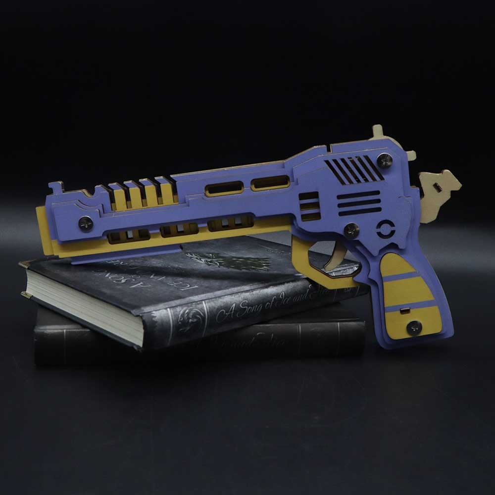 Battle Wolf 3D Gun Puzzle Wooden Rubber Band Gun Model Kit - Tophatter Daily Deals