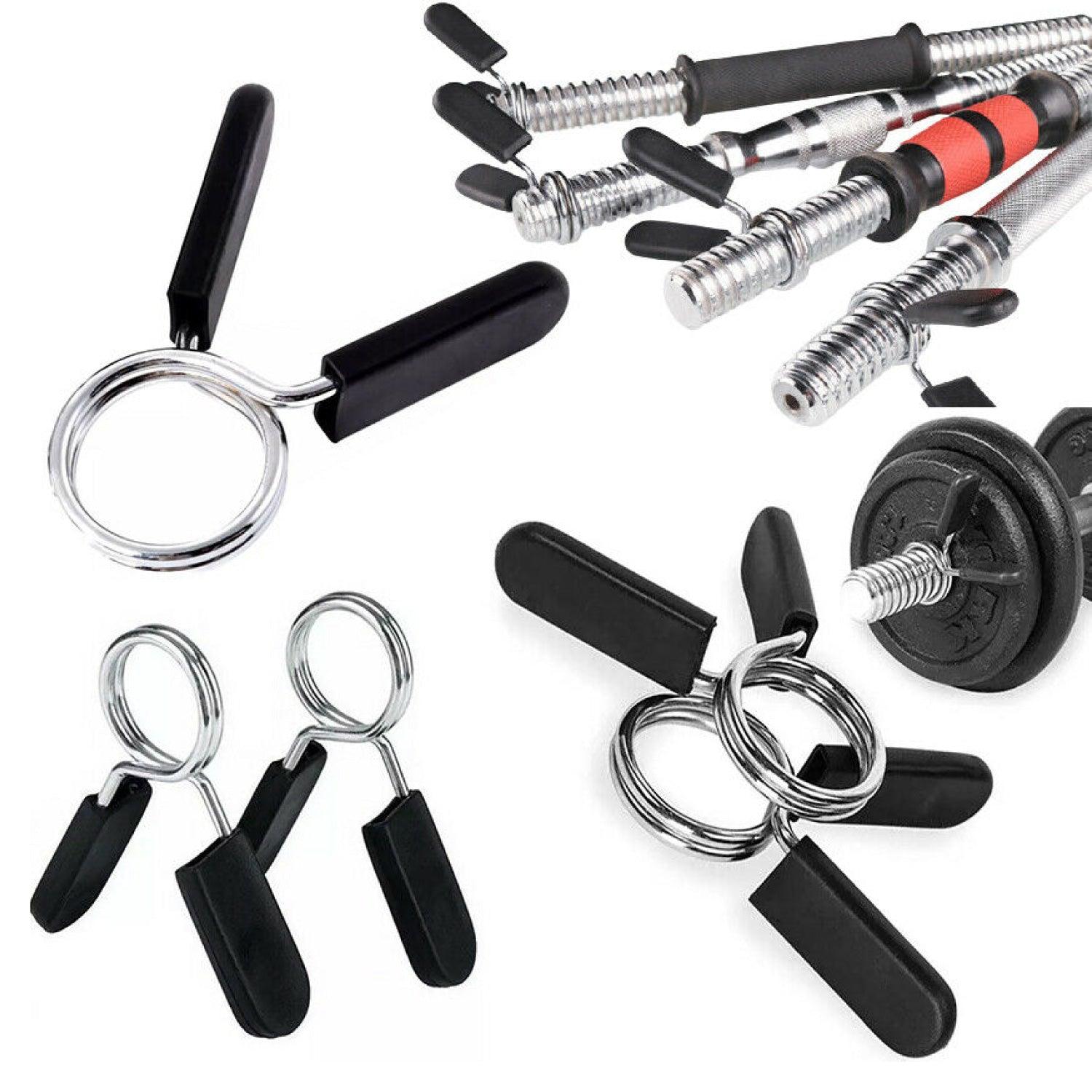 Weight Bar Clips - Steel Barbell Spring Clip Collars Dumbbell Lock Exercise & Fitness - Tophatter Daily Deals