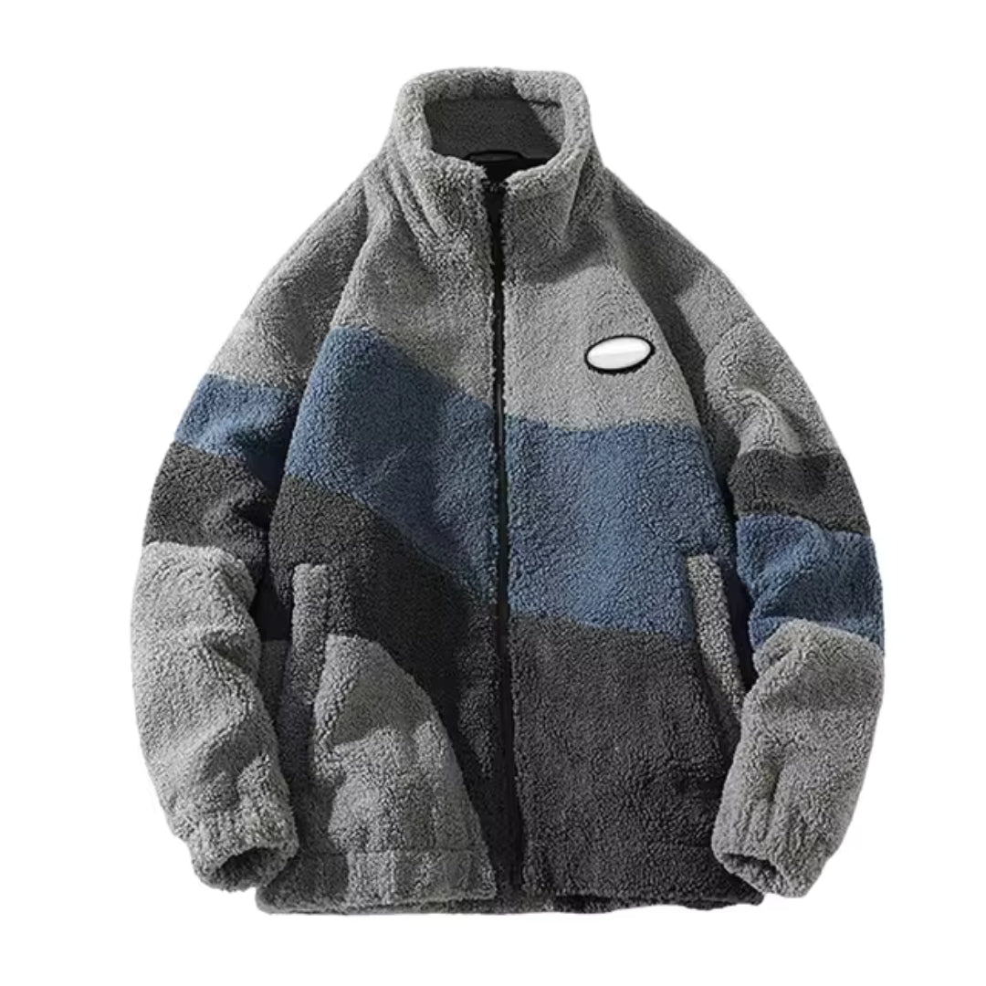 Warm Relaxed Men’s Jacket - Bomber, Sherpa Fleece, Winter Gray - Tophatter Daily Deals