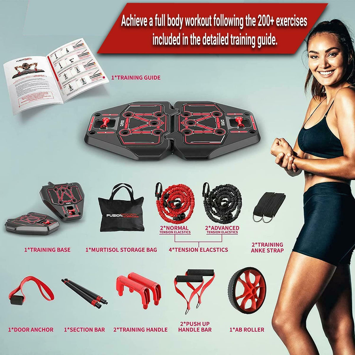 Portable Home Gym Equipment - All-In-One Portable Home Gym Full Body Workout Equipment Exercise & Fitness - Tophatter Daily Deals