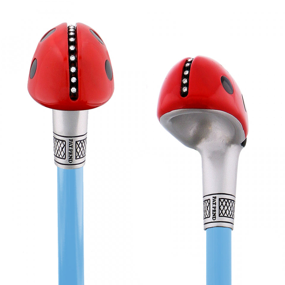 Lady Bug Lola Signature Carbon Fiber Walking Cane - 1 Ocean Blue Shaft Superlite Carbon Fiber Walking Canes - Tophatter Daily Deals