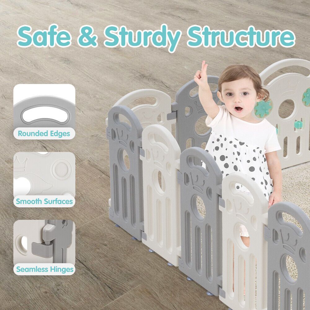 Kids Playpen 18-Panel Baby Safety Gate Fence Baby & Kids > Baby & Kid's Toys > Outdoor Play Equipment - Tophatter Daily Deals