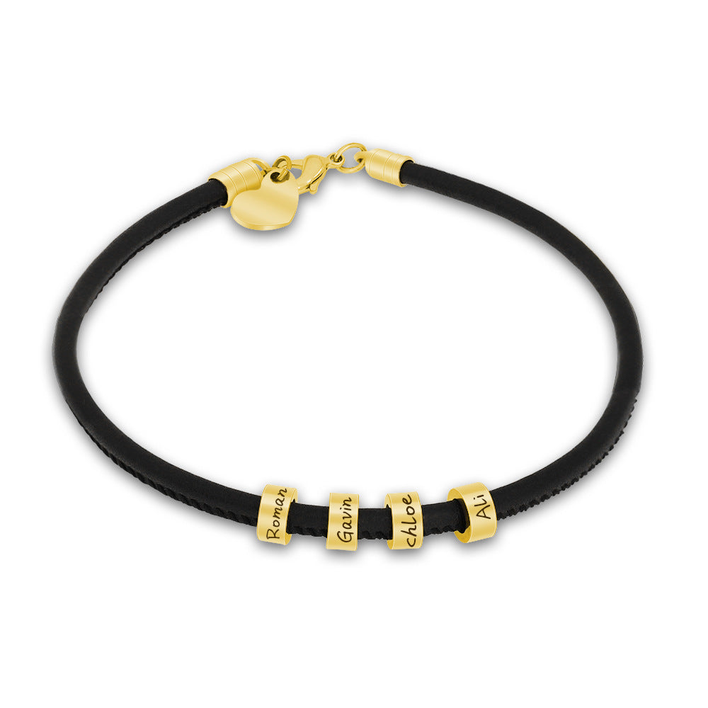 Beaded Stainless Steel Heart Couple Bracelet 3gold bead bracelets 7 - Tophatter Daily Deals