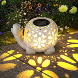 Solar Powered Turtle Light Resin Statue Lawn Ornaments & Garden Sculptures - Tophatter Daily Deals