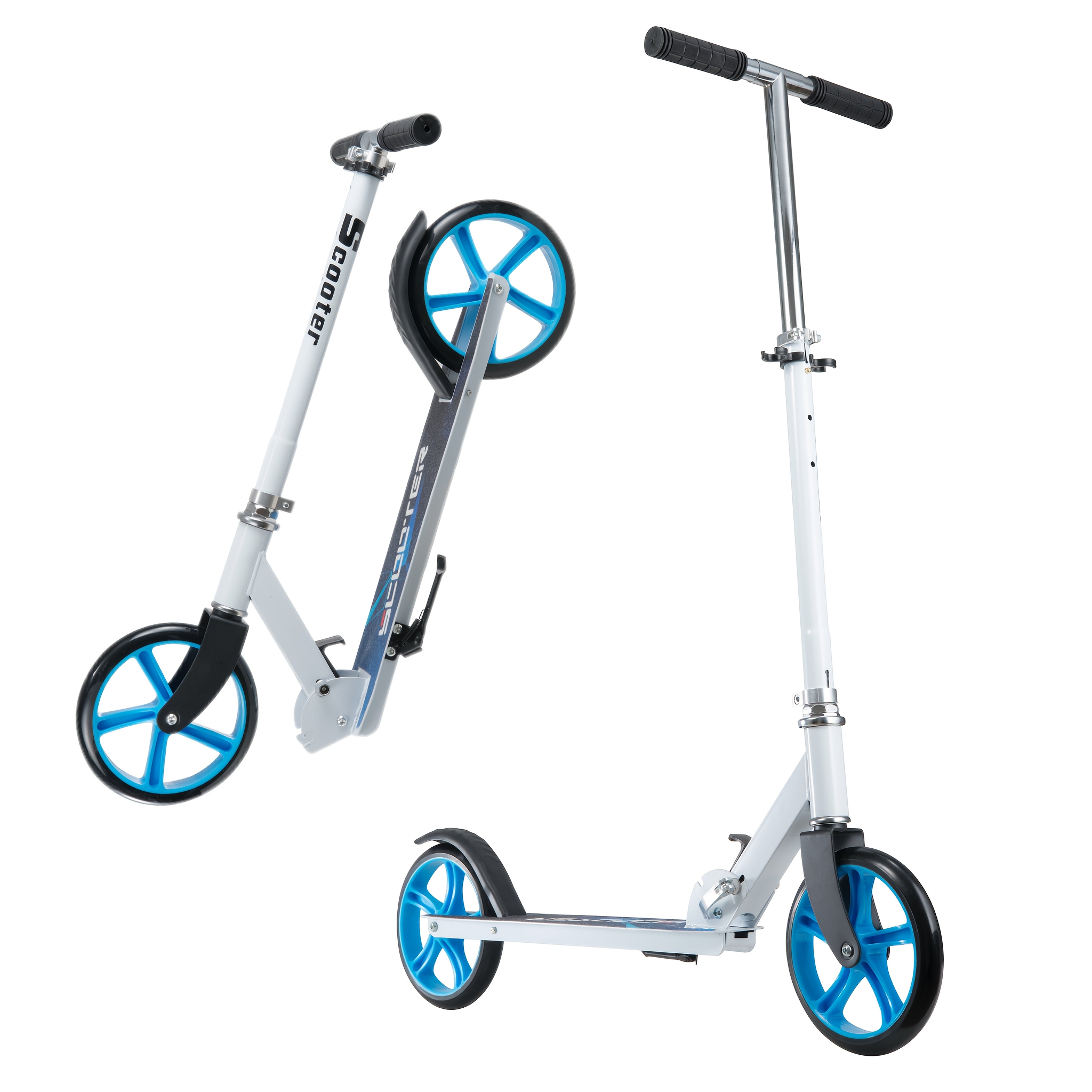 Foldable Foot Skateboard with Wheels and Rear Brake Riding Scooters - Tophatter Daily Deals