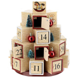 Christmas Tree Advent Calendar | Wooden Toy Block Tree with Glittery Star - 30cm Advent Calendar - Tophatter Daily Deals