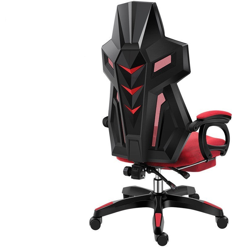 Backrest Staff Ergonomic Game Swivel Chair Reclinable Seat Black frame red mesh and shelf 0 - Tophatter Daily Deals