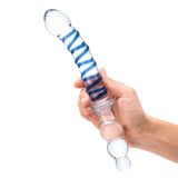 Glas 10 Inch Twister Dual-Ended Glass Dildo with Blue Spiral Design > Glass > Dildos - Tophatter Daily Deals