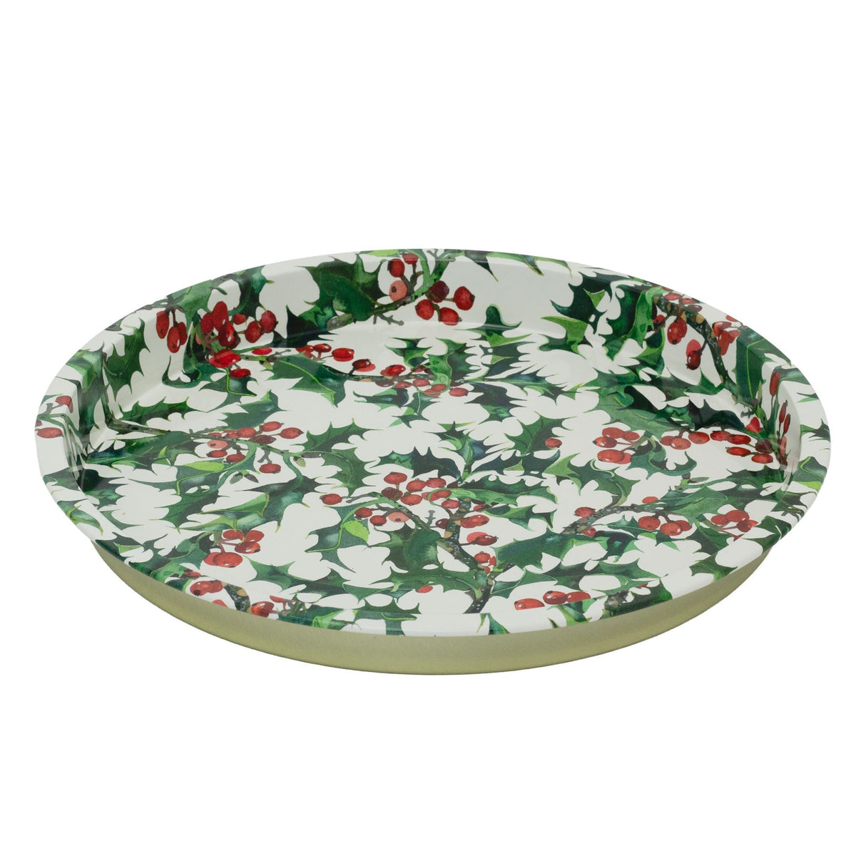 Emma Bridgewater - Holly Round Deep Well Tray | Christmas Serving Tray - 31cm tray - Tophatter Daily Deals