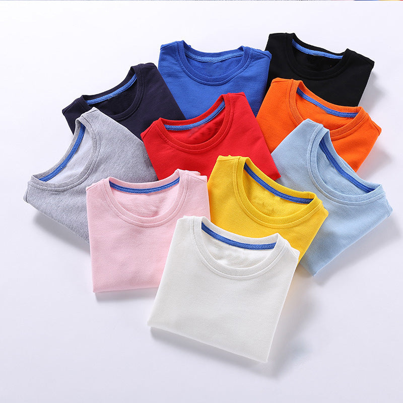 Boys Korean Round Neck Solid Color Loose Long Sleeve Pullover 7 - Tophatter Daily Deals