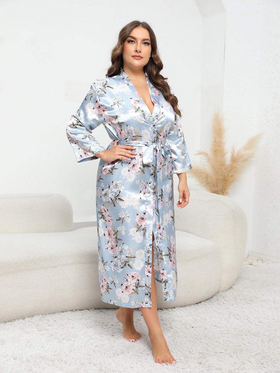 Plus Size Tie Waist Robe Sleep Dresses - Tophatter Daily Deals