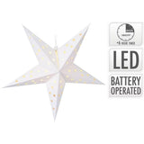 White LED Christmas Star | Christmas Paper Star Light Hanging Decoration - 60cm LED Light - Tophatter Daily Deals