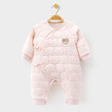 Baby Onesie Baby Warm Clip Cotton Thin Cotton Butterfly Clothes Ha Clothes Climbing Suit Pink 0 - Tophatter Daily Deals