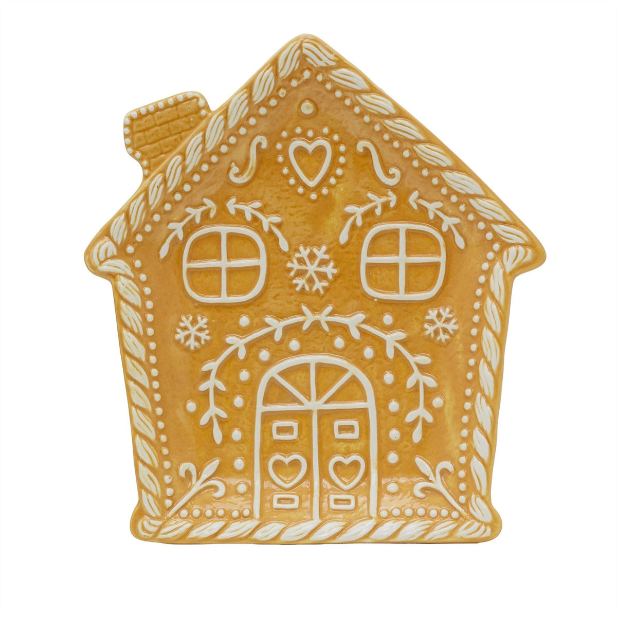Gingerbread House Ceramic Serving Plate | Christmas Gingerbread Tableware 23cm Plate - Tophatter Daily Deals