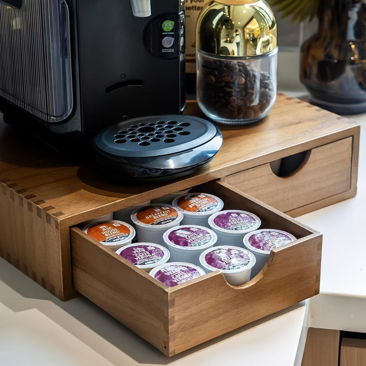 Wooden Storage Cabinet with Drawers Organizer for Kitchen Kitchen Cabinets - Tophatter Daily Deals