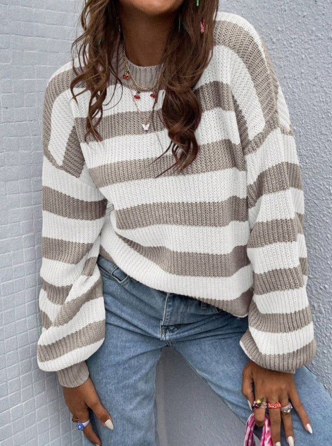Lightweight Relaxed Women's Sweater - Drop Shoulder Rib Knit White 3D Changing Face Moving Picture Frame - Tophatter Daily Deals