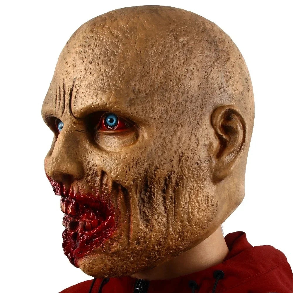 Halloween Latex Horror Mask With Gore Wound Blue Eyes 3D Changing Face Moving Picture Frame - Tophatter Daily Deals