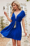 Tassel V-Neck Short Sleeve Dress Casual Dresses - Tophatter Daily Deals