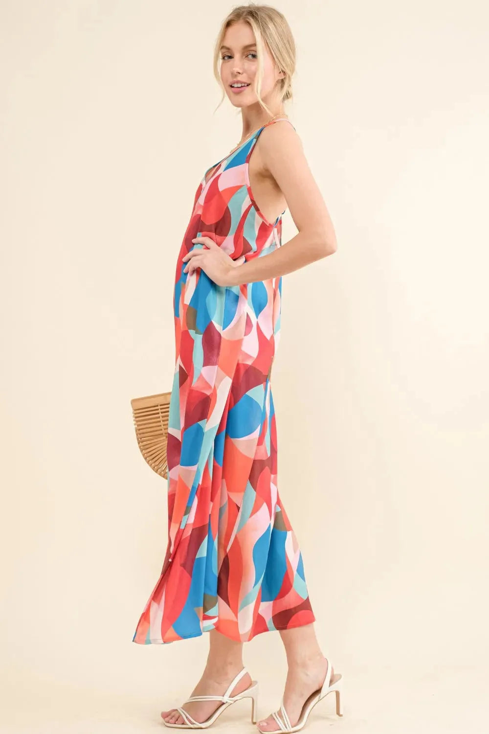 And the Why Printed Crisscross Back Cami Dress Casual Dresses - Tophatter Daily Deals