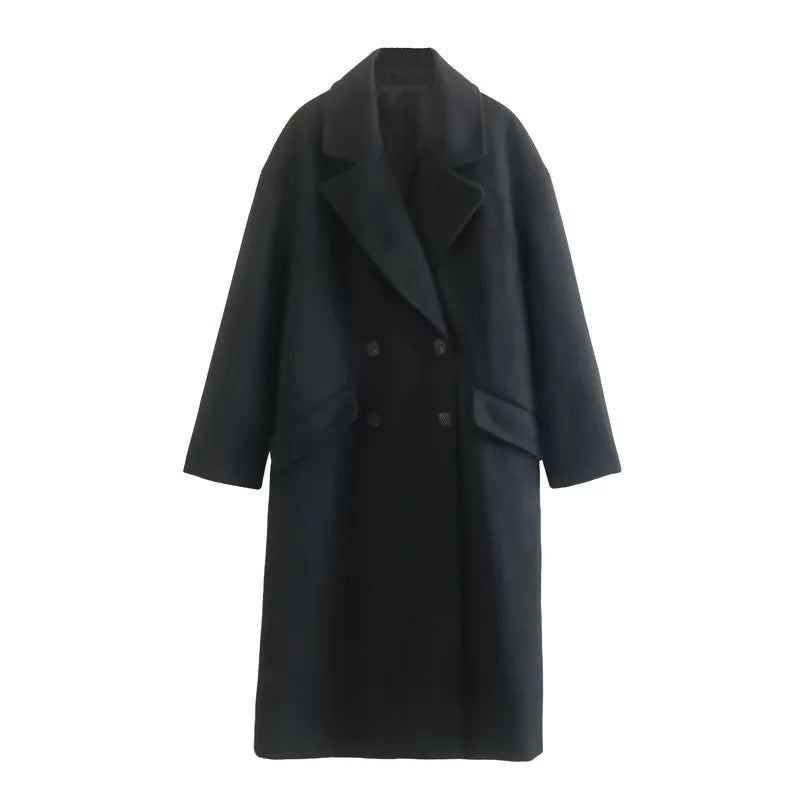 Oversized Women Coat - Double Breasted, Polyester, Citywear Black 3D Changing Face Moving Picture Frame - Tophatter Daily Deals