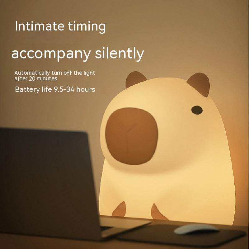 Mewaii™ Capybara Tap Tap LED Night Lamp Night Lights & Ambient Lighting - Tophatter Daily Deals