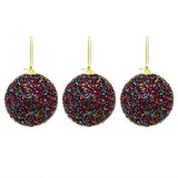 Pack Of 3 Multicoloured Tinsel Christmas Tree Baubles | 3 Piece Christmas Tree Hanging Ornament | Xmas Baubles Christmas Baubles Christmas Decorations Baubles - Tophatter Daily Deals