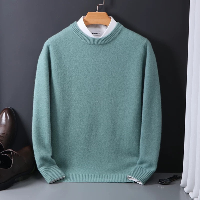 Soft Relaxed Men's Crewneck Sweater - Oversized Knit Green 3D Changing Face Moving Picture Frame - Tophatter Daily Deals