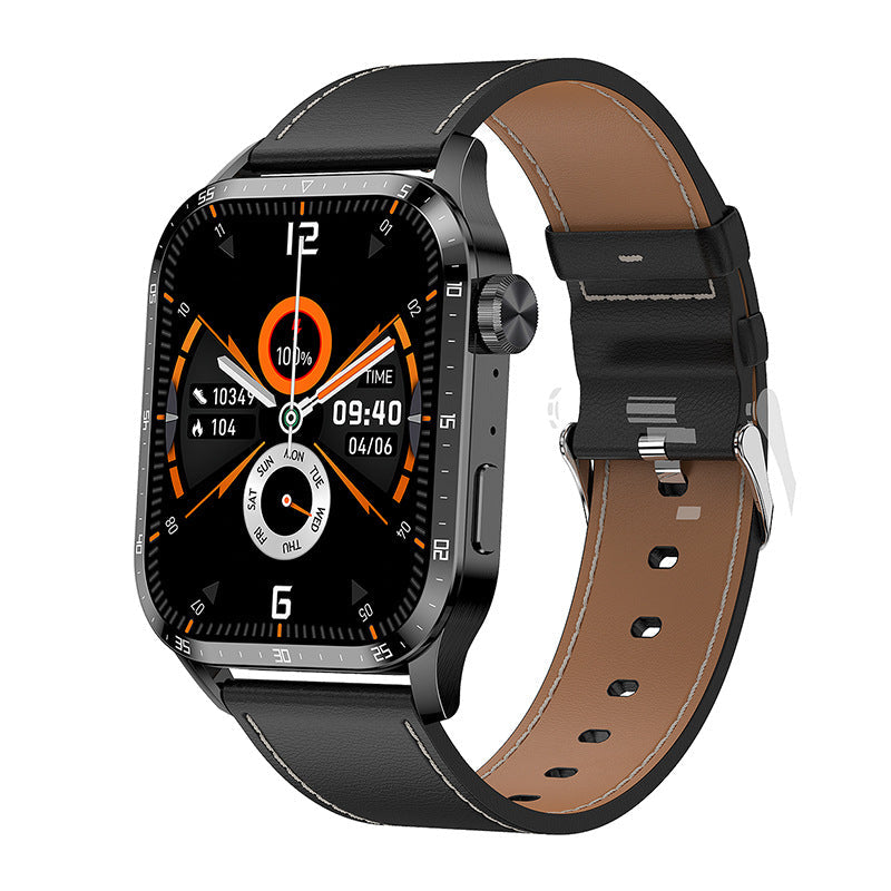 Bluetooth Call Music Playing Smart Bracelet Black leather 0 - Tophatter Daily Deals